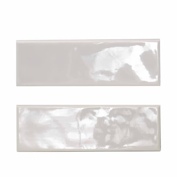 Urbano Dusk Bullnose 4 In. X 12 In. Glossy Ceramic Wall Tile, 12PK